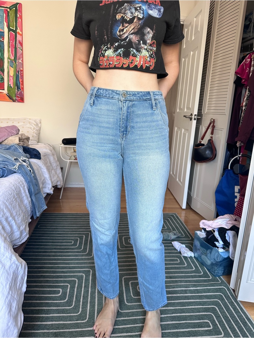 Hollister Light Blue High-Rise Straight Women's Jeans